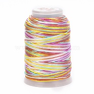 5 Rolls 12-Ply Segment Dyed Polyester Cords, Milan Cord, Round, Pale Goldenrod, 0.4mm, about 71.08 Yards(65m)/Roll(WCOR-P001-01B-019)