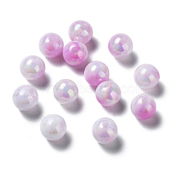Two Tone Opaque Acrylic Beads, Round, Medium Orchid, 8mm, Hole: 1.8mm, about 2000pcs/500g(SACR-P024-01A-W04)