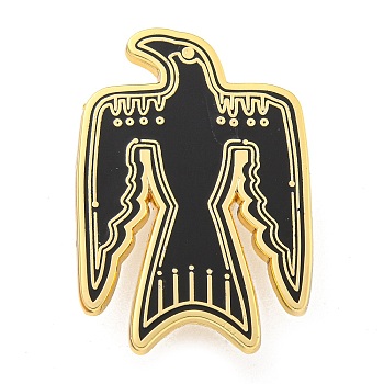 Alloy Enamel Pin Brooch, for Backpack Clothes, Eagle, Black, 35x25mm