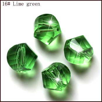 K9 Glass, Imitation Austrian Crystal Beads, Grade AAA, Faceted, Polygon, Light Green, 6mm, Hole: 0.7~0.9mm