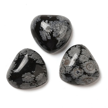 Natural Snowflake Obsidian Cabochons, Heart, 15x15x6mm