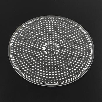 Flat Round ABC Plastic Pegboards used for 5x5mm DIY Fuse Beads, Clear, 154x5mm