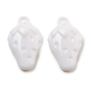 Opaque Acrylic Pendants, Strawberry, 25x15.5x6mm, Hole: 2mm, about 475pcs/500g