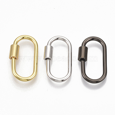 Mixed Color Oval Brass Locking Carabiner