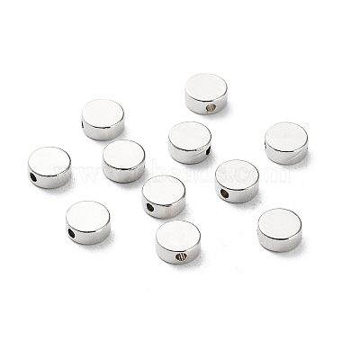 Platinum Flat Round Brass Spacer Beads