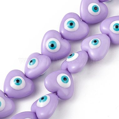 Lilac Heart Resin Beads