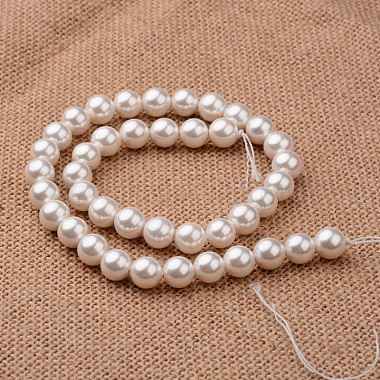 Polished Round Grade A Shell Pearl Bead Strands(BSHE-M027-6mm-28)-2