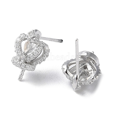 Apprêts pour boucles d'oreilles en argent sterling 925 plaqué rhodium(STER-M115-14P)-2