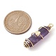 Natural Amethyst Copper Wire Wrapped Pointed Pendants(PALLOY-JF02462-02)-2