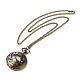 Alloy Glass Pendant Pocket Necklace(WACH-S002-10AB)-2