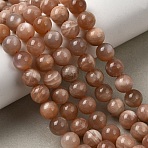 Natural Sunstone Beads Strands, Smooth Round, 8~9mm, Hole: 1mm, about 46pcs/strand, 15.16 inch(38.5cm)(GG-CBA56E5-01A)