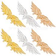Elite 6Pcs 3 Colors Alloy Alligator Hair Clips Finding, Wing, Mixed Color, 23.5x100x9.2mm, 2pcs/color(FIND-PH0006-64)