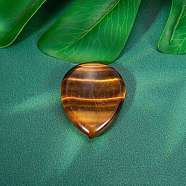 Natural Tiger Eye Teardrop Decorations, Reiki Stones for Home Office Desktop Feng Shui Ornament, 45x35mm(PW-WG72051-02)