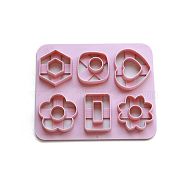 ABS Plastic Plasticine Tools, Clay Dough Cutters, Moulds, Modelling Tools, Modeling Clay Toys for Children, Hexagon/Heart, Flower, 12x10cm(CELT-PW0003-004I)