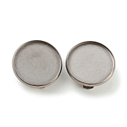 304 Stainless Steel Brooch Base Settings, Flat Round, Stainless Steel Color, 19.5x2mm, Tray: 18mm(FIND-D035-04C-P)