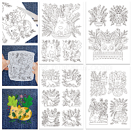 4 Sheets 11.6x8.2 Inch Stick and Stitch Embroidery Patterns, Non-woven Fabrics Water Soluble Embroidery Stabilizers, Cat Shape, 297x210mmm(DIY-WH0455-037)