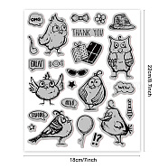 Rubber Clear Stamps, for Card Making Decoration DIY Scrapbooking, Bird, 22x18x0.8cm(DIY-WH0251-010)