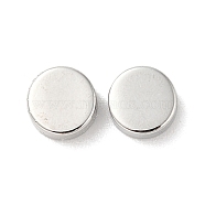 Brass Beads, Real Platinum Plated, Flat Round, 6x3mm, Hole: 1mm(KK-NH0004-01B-P)