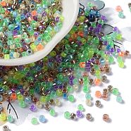 Baking Paint Glass Seed Beads, Cylinder, Spring Green, 2.5x2mm, Hole: 1.4mm, about 45359pcs/pound(SEED-S042-05A-11)