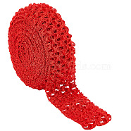 Polyester Elastic Ribbon, for Hair Band Making, Red, 40mm, about 5.47 Yards(5m)/Roll(EW-GF0001-01B)