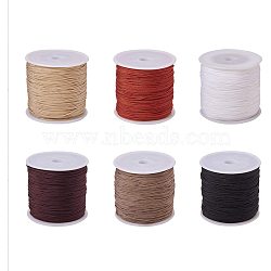 Braided Nylon Thread, Mixed Color, 0.8mm(NWIR-PH0001-01)