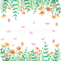 PVC Wall Stickers, Wall Decoration, Flower Pattern, 900x290mm(DIY-WH0228-537)