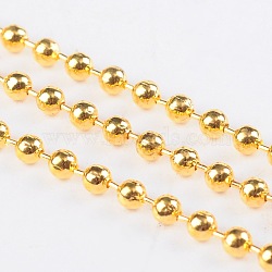 Iron Ball Chains, Soldered, Golden, with Spool, Bead: 2.4mm, about 328.08 Feet(100m)/roll(CHB003Y-G)