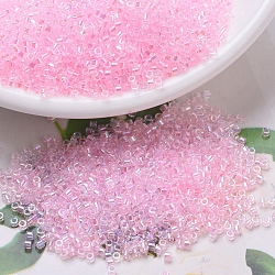 MIYUKI Delica Beads, Cylinder, Japanese Seed Beads, 11/0, (DB0071) Pink Lined Crystal AB, 1.3x1.6mm, Hole: 0.8mm, about 10000pcs/bag, 50g/bag(SEED-X0054-DB0071)