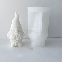 Female Style Valentine's Day Couple Dwarf/Gnome DIY Silicone 3D Statue Candle Molds, for Portrait Sculpture Scented Candle Making, Word, 6.5x5.3x11.4cm(WG82451-01)