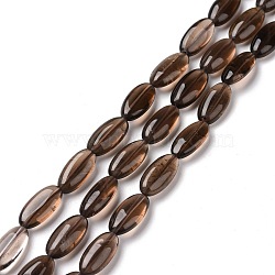 Natural Smoky Quartz Beads Strand, Oval, 15.5x8x5.5mm, Hole: 1mm, about 25pcs/strand, 15.75 inch(40cm)(G-C238-41)