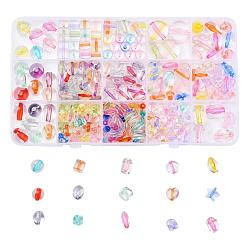 Transparent Acrylic Beads, Mixed Shapes, Mixed Color, 265pcs/box(TACR-YW0001-31)