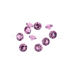 Glass Rhinestone Cabochons, DIY Accessories for Jewelry Pendant Making, Birthstone Color Style Rhinestone, Diamond Shape, Light Amethyst, 4mm, 20pcs/bag(GLAA-TAC0005-4mm-06)