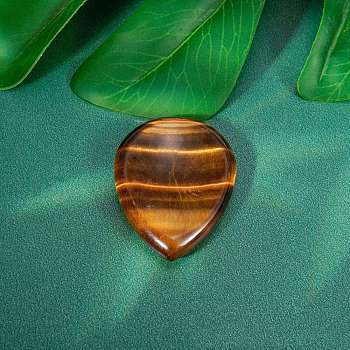 Natural Tiger Eye Teardrop Decorations, Reiki Stones for Home Office Desktop Feng Shui Ornament, 45x35mm