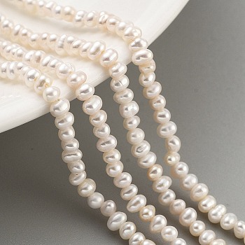 Natural Cultured Freshwater Pearl Beads Strands, Potato, PapayaWhip, 2.5~3mm, Hole: 0.5mm, about 82~83pcs/strand, 7.09 inch(18cm)