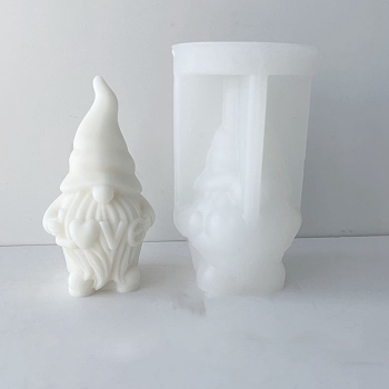 Female Style Valentine's Day Couple Dwarf/Gnome DIY Silicone Candle Molds, for Scented Candle Making, Word, 6.5x5.3x11.4cm