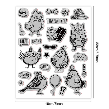 Rubber Clear Stamps, for Card Making Decoration DIY Scrapbooking, Bird, 22x18x0.8cm