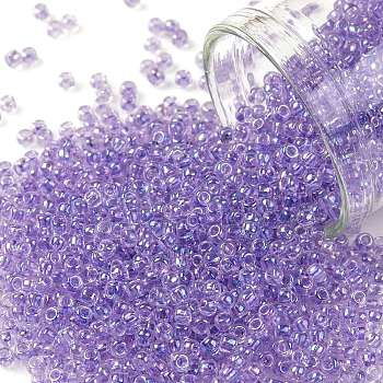 TOHO Round Seed Beads, Japanese Seed Beads, (477D) Transparent AB Foxglove, 11/0, 2.2mm, Hole: 0.8mm, about 5555pcs/50g