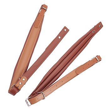 PU Leather Accordion Shoulder Harness Straps, with Alloy Adjustable Buckles, Camel, 44x25x13mm