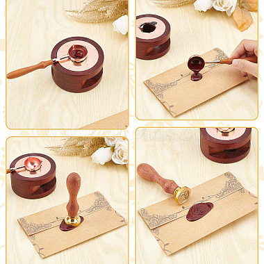 Brass Wax Seal Stamps with Rosewood Handle(AJEW-WH0412-0043)-3