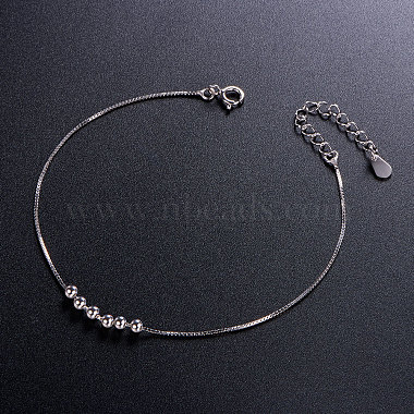 bracelet de cheville en argent sterling plaqué rhodium simple et élégant shegrace 925(JA54A)-3