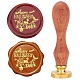 Brass Wax Seal Stamps with Rosewood Handle(AJEW-WH0412-0067)-1