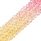 brins de perles de verre peintes à cuisson en dégradé de couleurs(DGLA-A039-T4mm-A02)-4