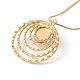Natural Quartz Flat Round Pendant Necklace with 304 Stainless Steel Snake Chain(NJEW-K244-06G)-4