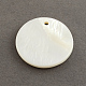 Flat Round Sea Shell Pendants(X-SSHEL-R025-20mm)-2