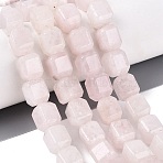 Natural Rose Quartz Beads Strands, Cuboid, 10~12x9~10x9~10mm, Hole: 0.6~0.9mm, about 32~36pcs/strand, 14.37~16.34(36.5~41.5cm)(G-Q608-10O)