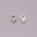 Sew on Rhinestone, Multi-strand Links, Acrylic Rhinestone, with Zinc Alloy Findings, Garments Accessories, Horse Eye, Crystal, 22x12x5mm, Hole: 1.2mm(FIND-WH0094-38)
