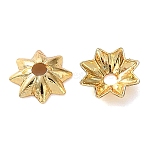 Brass Bead Caps, Flower, Cadmium Free & Lead Free, Rack Plating, Long-Lasting Plated, Real 18K Gold Plated, 5x1mm, Hole: 1mm(KK-C260-17G)