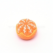 Resin Beads, Imitation Food, No Hole, Orange, Orange, 16x13~13.5mm(RESI-CJC0002-03A)