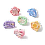 6Pcs 6 Styles Opaque Resin Adjustable Rings, Mixed Shape, Mixed Color, US Size 7 1/4(17.5mm), 1pc/style(RJEW-JR00668)