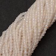 Natural Agate Bead Strands, Dyed, Faceted, Round, Linen, 4mm, Hole: 0.8mm, about 90~92pcs/strand, 14 inch(G-G882-4mm-A06-7)